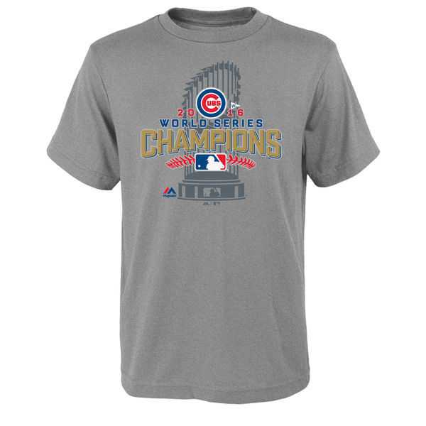 Youth Chicago Cubs Majestic Heathered Gray 2016 World Series Champions Locker Room T-Shirt,We sell and wholesale Youth Chicago Cubs Majestic Heathered Gray 2016 World Series Champions Locker Room T-Shirt on line form chian!